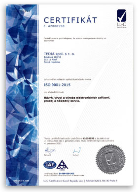 Certifikt EN ISO 9001:2008